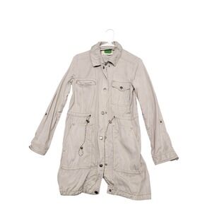 Anthropologie Jacket Womens XS Beige Lyocell Twill Zip Manto Field Jacket